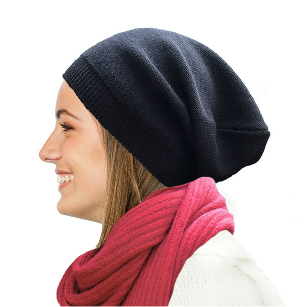Ladies Women Casual Oversize Cap Solid Color Slouchy Beanie Ski Hat New Stylish 